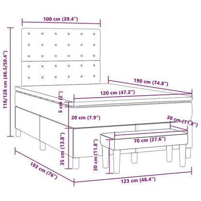 Boxspring met matras stof crèmekleurig 120x190 cm