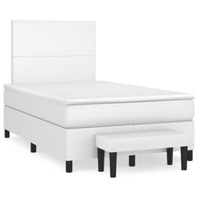 Boxspring met matras kunstleer wit 120x190 cm 120 x 190 cm Wit