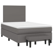 Boxspring met matras 120x190 cm grijs kunstleer