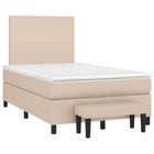 Boxspring met matras kunstleer cappuccinokleurig 120x190 cm