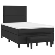 Box spring with mattress faux leather black 120x190 cm
