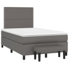 Boxspring met matras kunstleer grijs 120x190 cm 120 x 190 cm Grijs