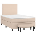 Boxspring met matras kunstleer cappuccinokleurig 120x190 cm