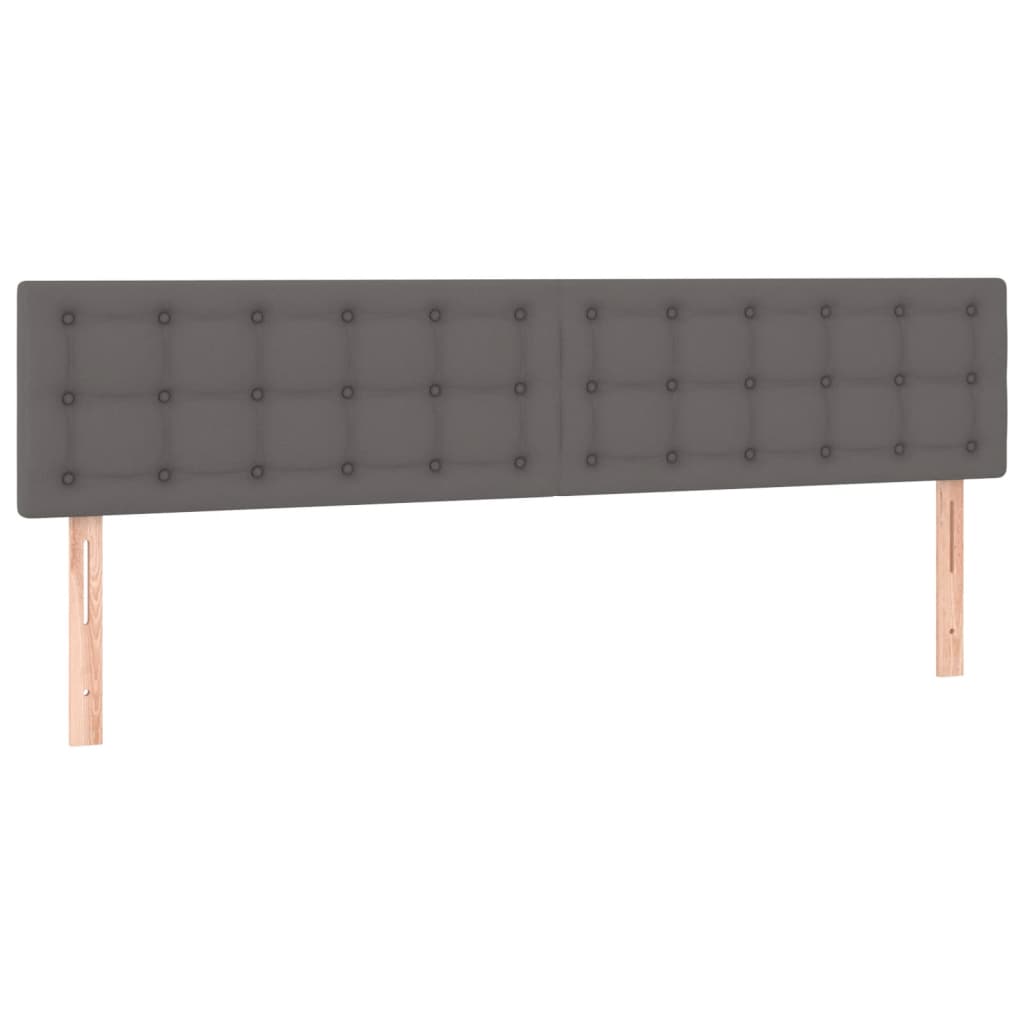Boxspring met matras kunstleer grijs 120x190 cm 120 x 190 cm Grijs