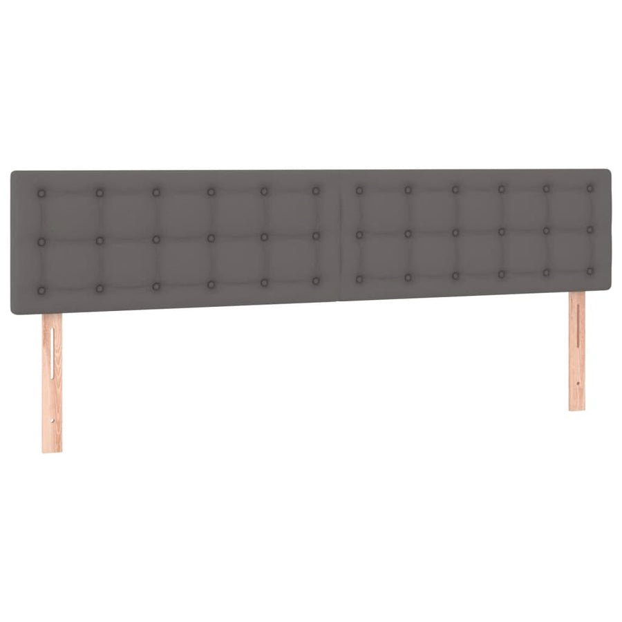 Boxspring met matras kunstleer grijs 120x190 cm 120 x 190 cm Grijs