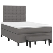 Boxspring met matras 120x190 cm grijs kunstleer