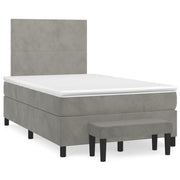 Boxspring met matras 120x190 cm lichtgrijs fluweel