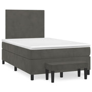 Boxspring met matras 120x190 cm donkergrijs fluweel