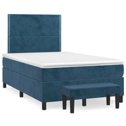 Boxspring met matras 120x190 cm donkerblauw fluweel