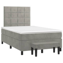 Boxspring met matras fluweel lichtgrijs 120x190 cm