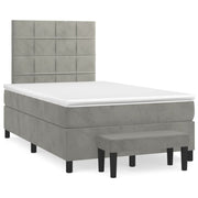 Boxspring 120x190 cm fluweel lichtgrijs