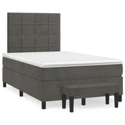 Boxspring 120x190 cm fluweel donkergrijs
