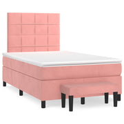 Boxspring met matras 120x190 cm fluweel roze