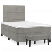 Boxspring 120x190 cm fluweel lichtgrijs