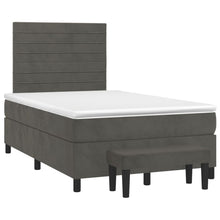 Boxspring met matras fluweel donkergrijs 120x190 cm