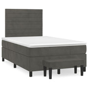 Boxspring 120x190 cm fluweel donkergrijs