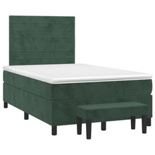 Boxspring met matras fluweel donkergroen 120x190 cm