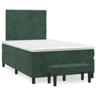 Boxspring met matras 120x190 cm fluweel donkergroen