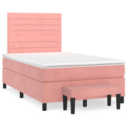 Boxspring met matras 120x190 cm roze fluweel