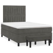 Boxspring met matras 120x190 cm fluweel donkergrijs