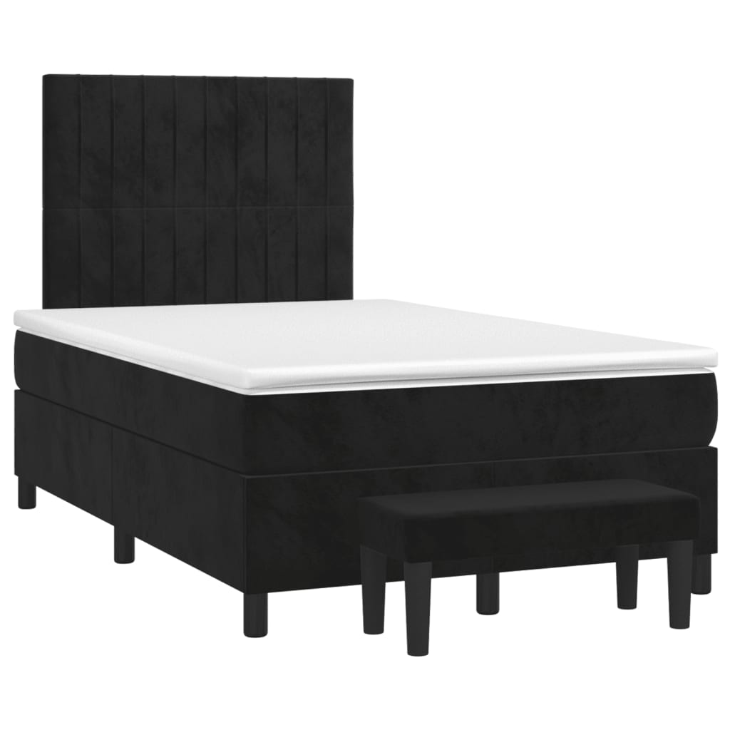 Boxspring met matras fluweel zwart 120x190 cm