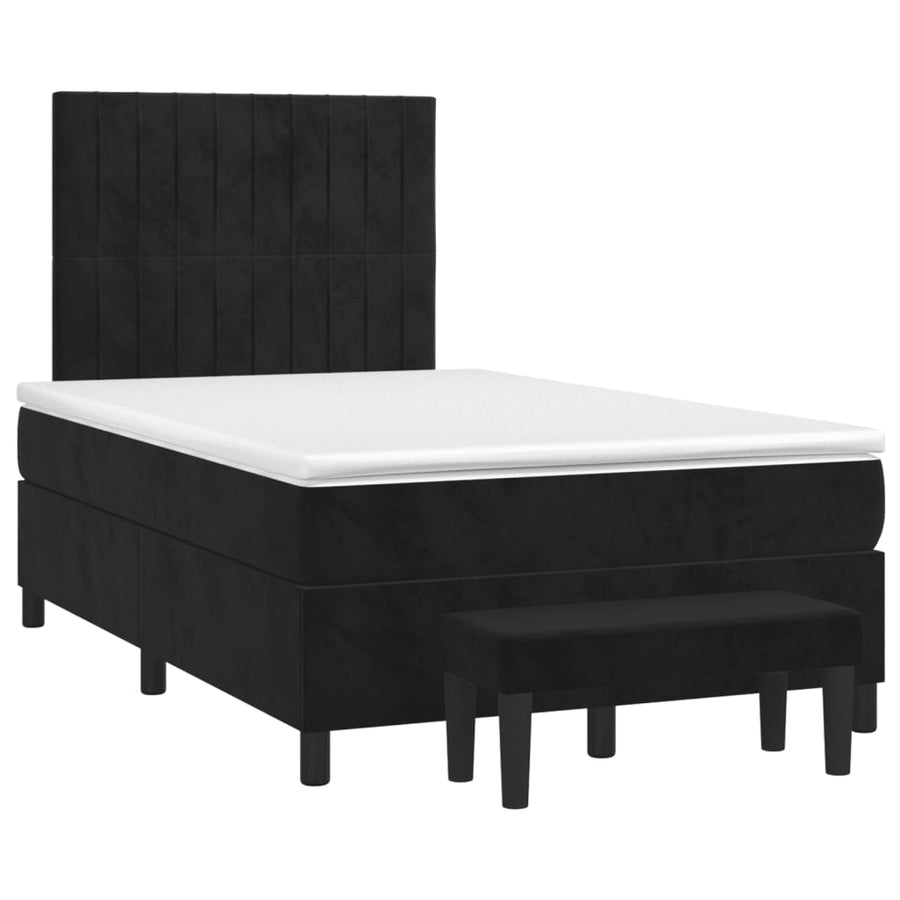 Boxspring met matras fluweel zwart 120x190 cm