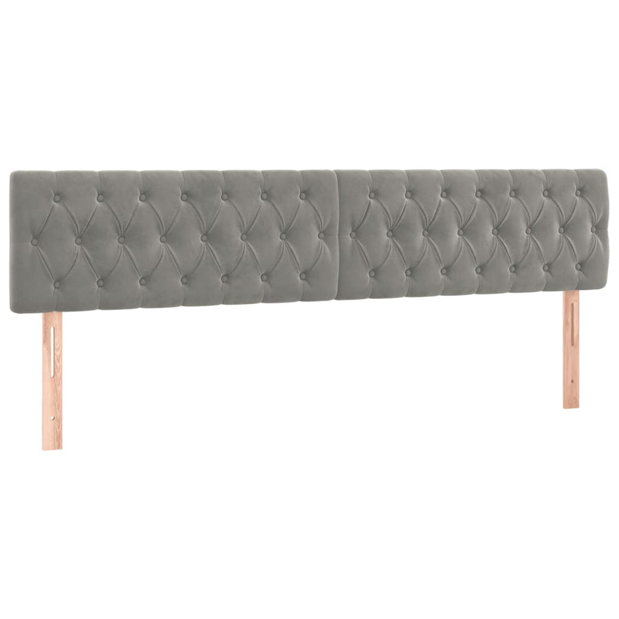Boxspring met matras fluweel lichtgrijs 120x190 cm