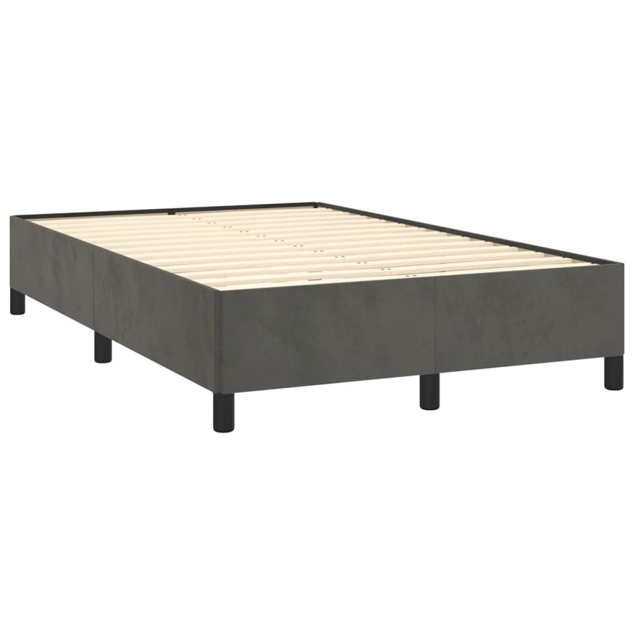 Boxspring met matras fluweel donkergrijs 120x190 cm