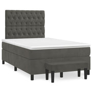 Boxspring 120x190 cm fluweel donkergrijs