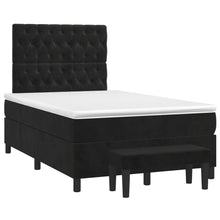 Boxspring met matras fluweel zwart 120x190 cm