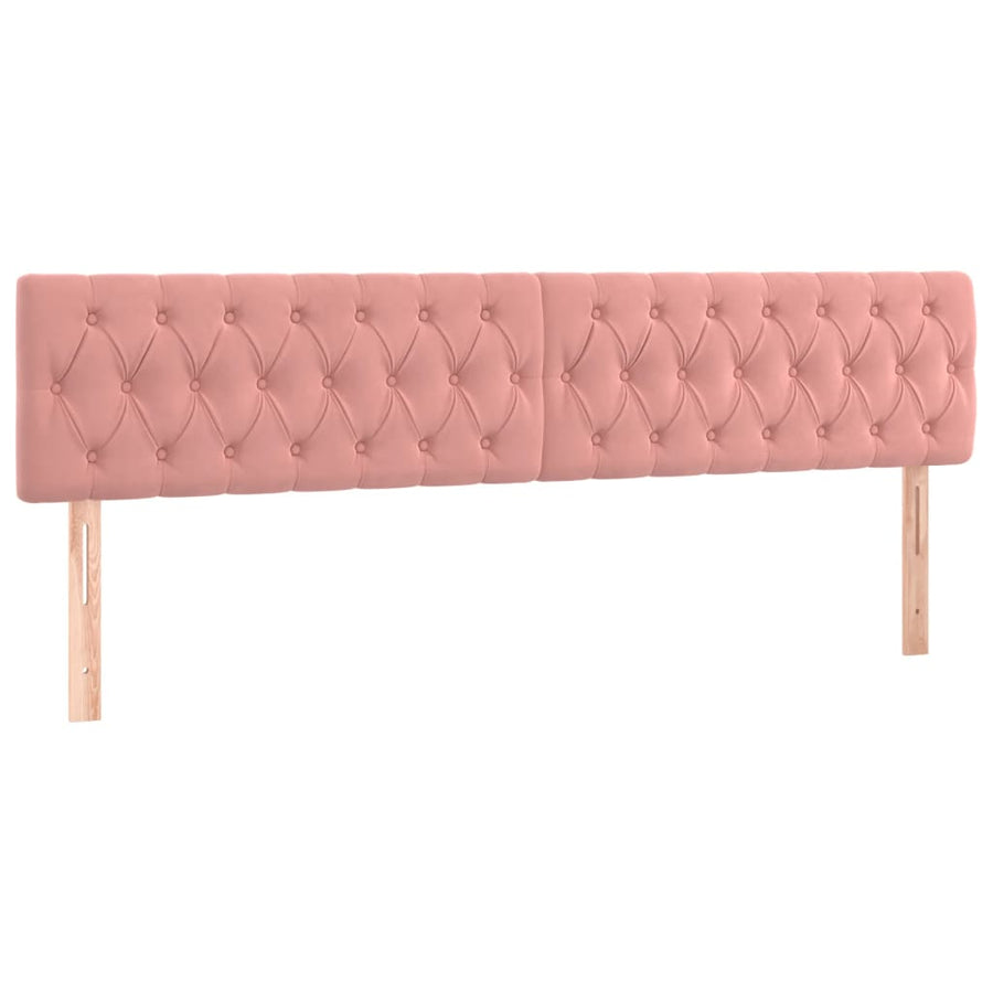 Boxspring met matras fluweel roze 120x190 cm