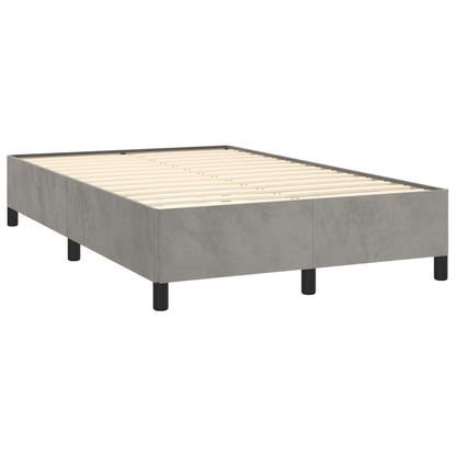 Boxspring met matras fluweel lichtgrijs 120x190 cm