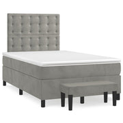 Boxspring met matras 120x190 cm lichtgrijs fluweel