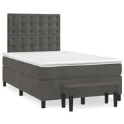 Boxspring 120x190 cm fluweel donkergrijs met matras