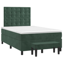 Boxspring met matras fluweel donkergroen 120x190 cm