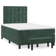 Boxspring 120x190 cm fluweel donkergroen met matras