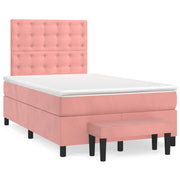 Boxspring met matras 120x190 cm roze fluweel