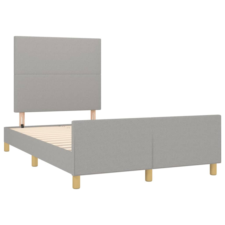 Bedframe met hoofdbord lichtgrijs 120x190 cm