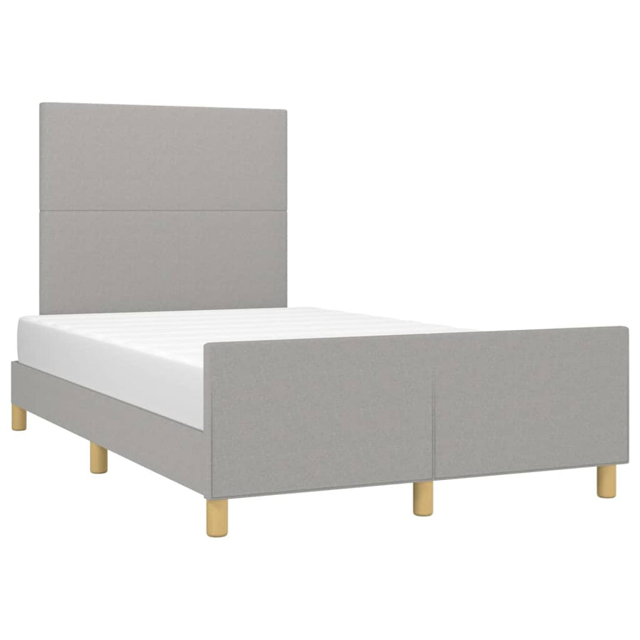 Bedframe met hoofdbord lichtgrijs 120x190 cm