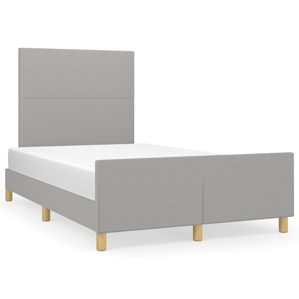 Bedframe met hoofdbord lichtgrijs 120x190 cm