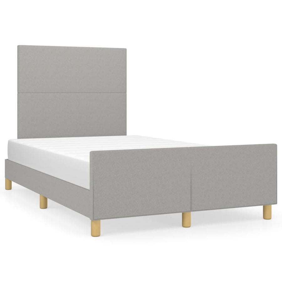 Bedframe met hoofdbord lichtgrijs 120x190 cm