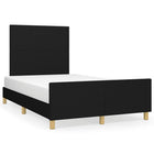 Bed frame without mattress 120x190 cm black fabric