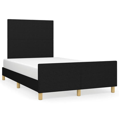 Bedframe met hoofdbord stof zwart 120x190 cm