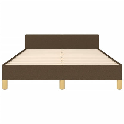 Bedframe met hoofdbord stof donkerbruin 120x190 cm