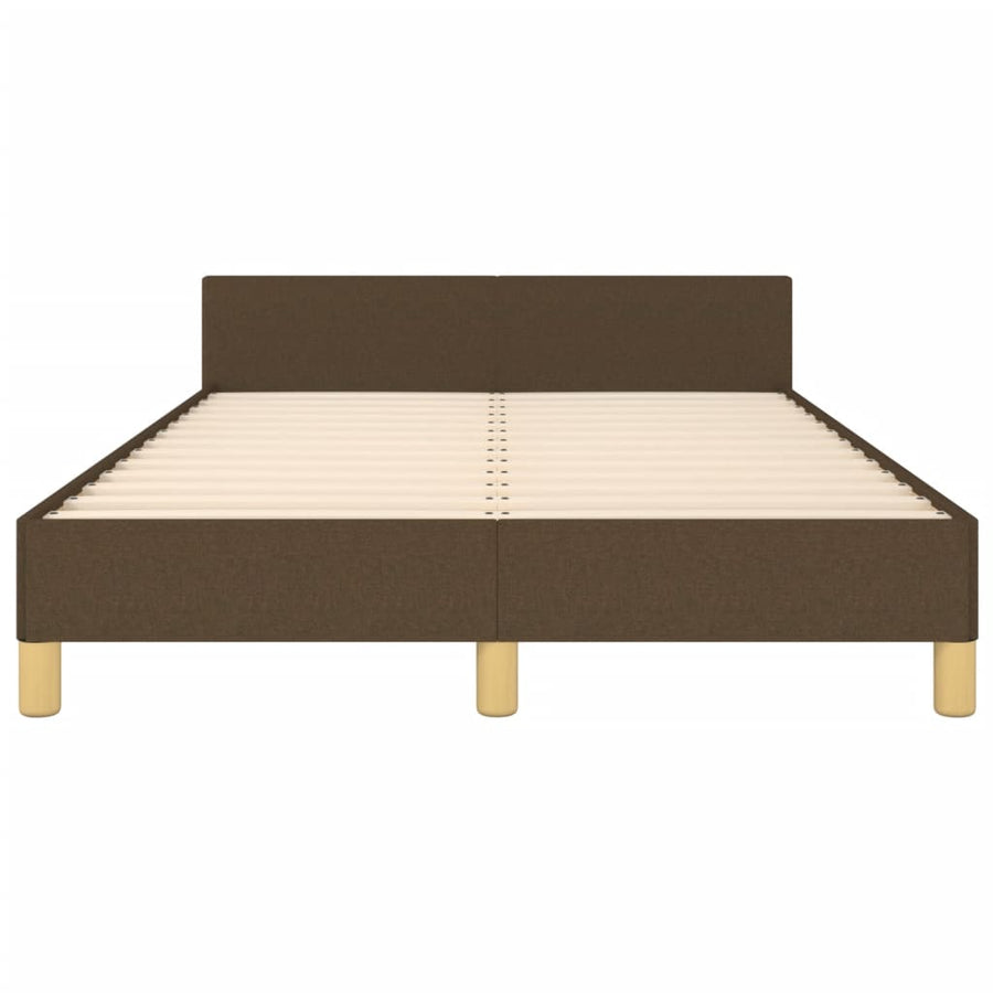 Bedframe met hoofdbord stof donkerbruin 120x190 cm