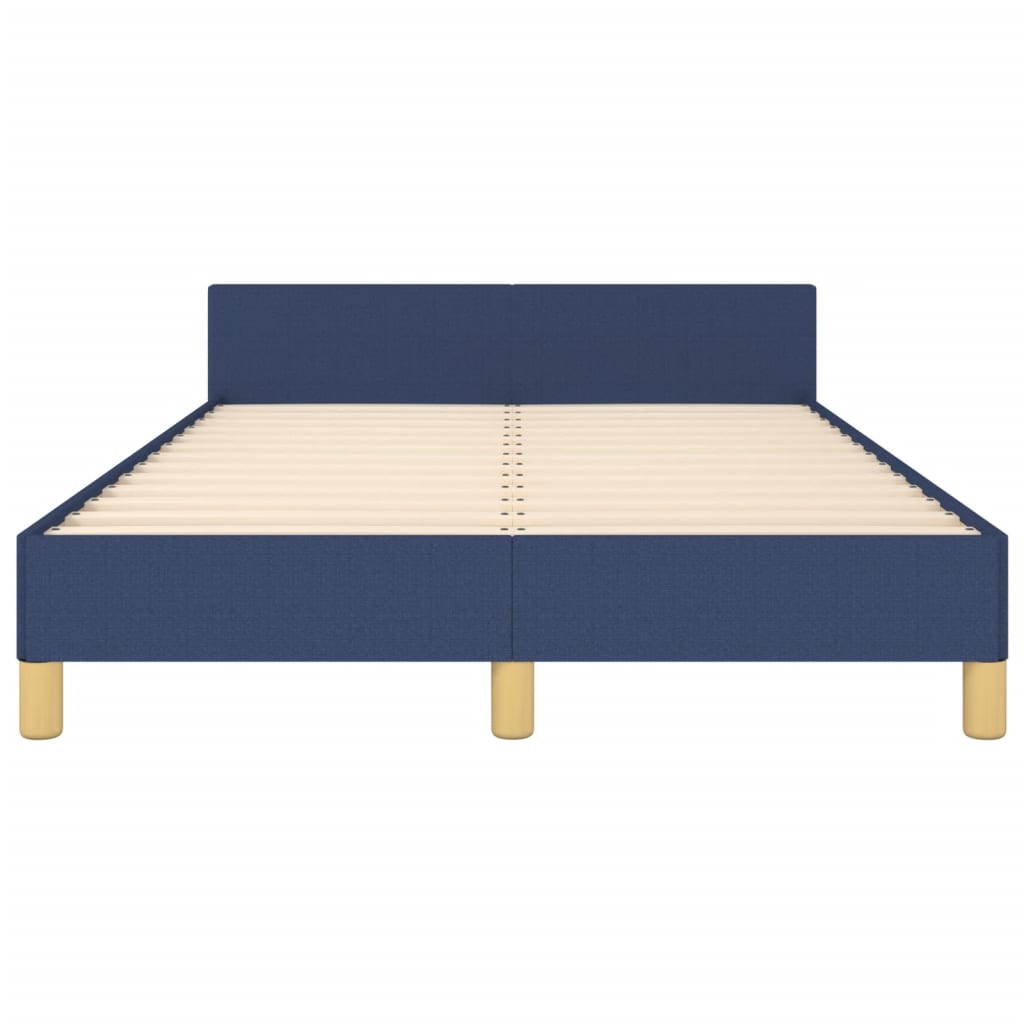 Bedframe met hoofdbord stof blauw 120x190 cm