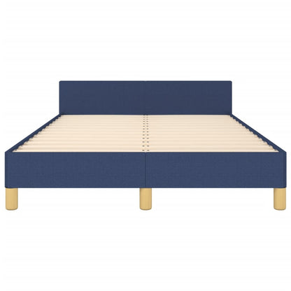 Bedframe met hoofdbord stof blauw 120x190 cm