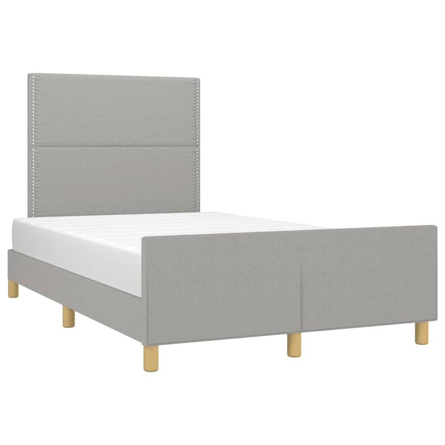 Bedframe met hoofdbord lichtgrijs 120x190 cm