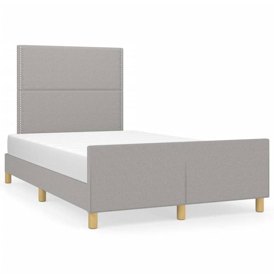 Bedframe met hoofdbord lichtgrijs 120x190 cm
