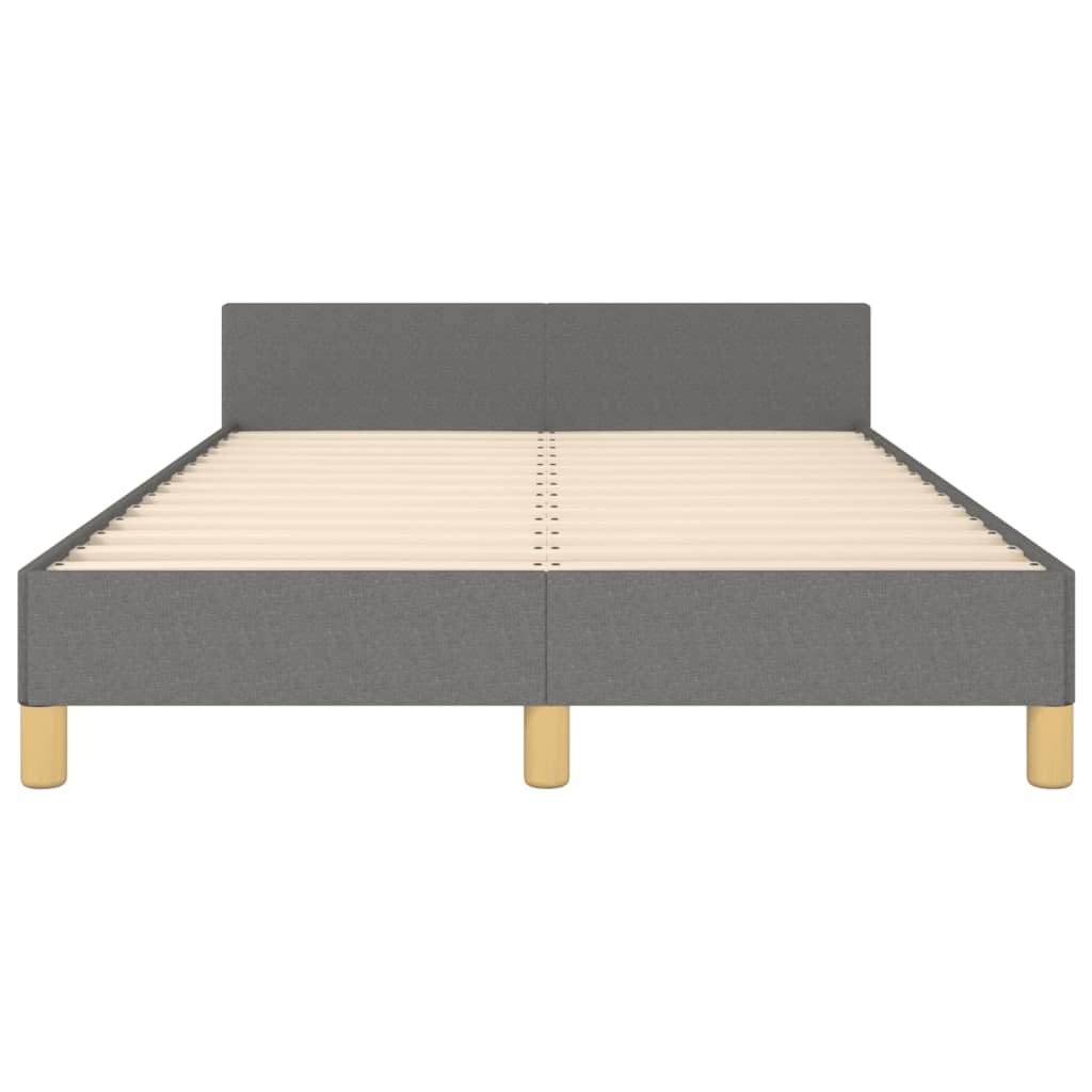 Bedframe met hoofdbord stof donkergrijs 120x190 cm